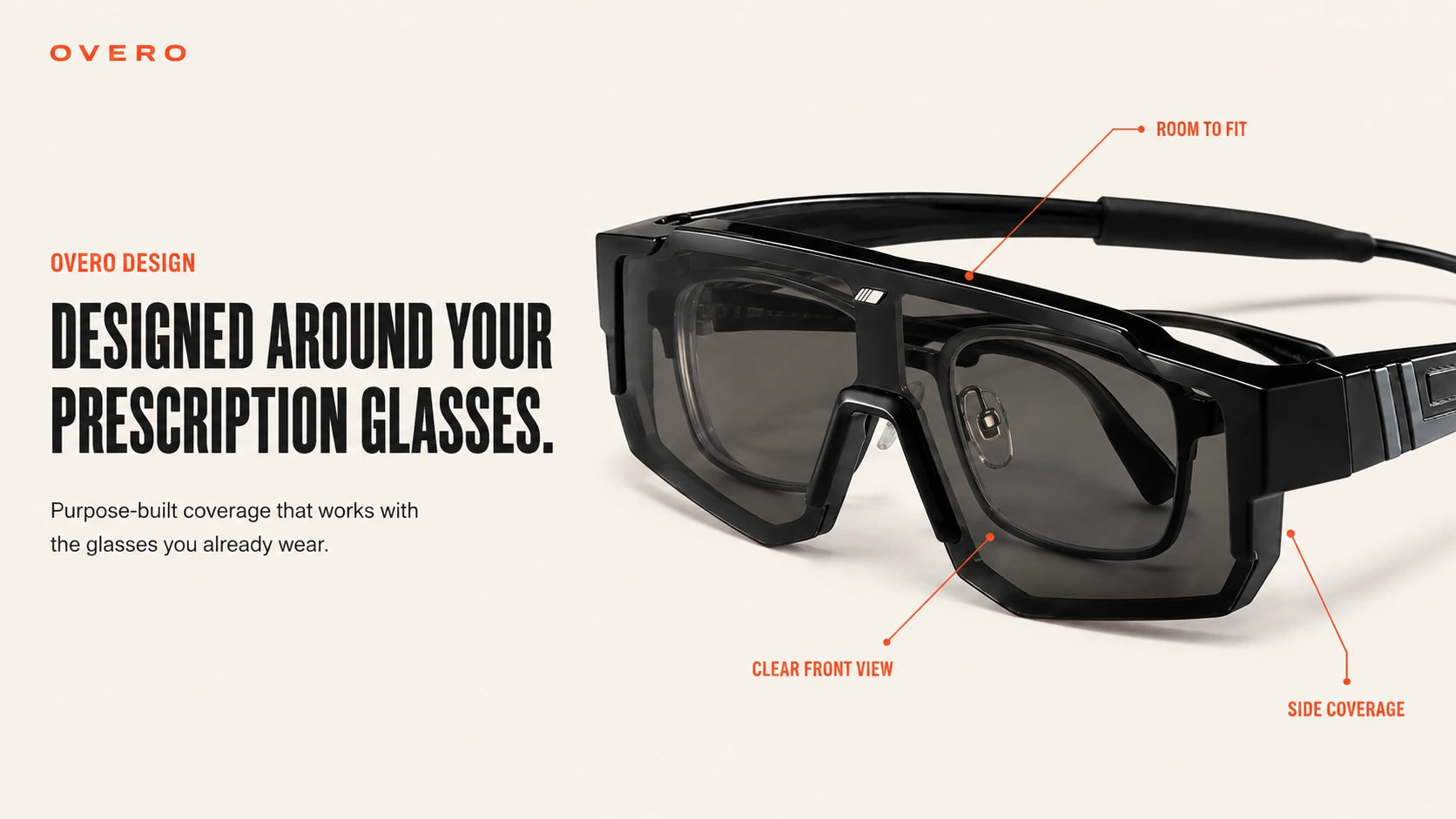 OVERO fit-over sunglasses designed around prescription glasses