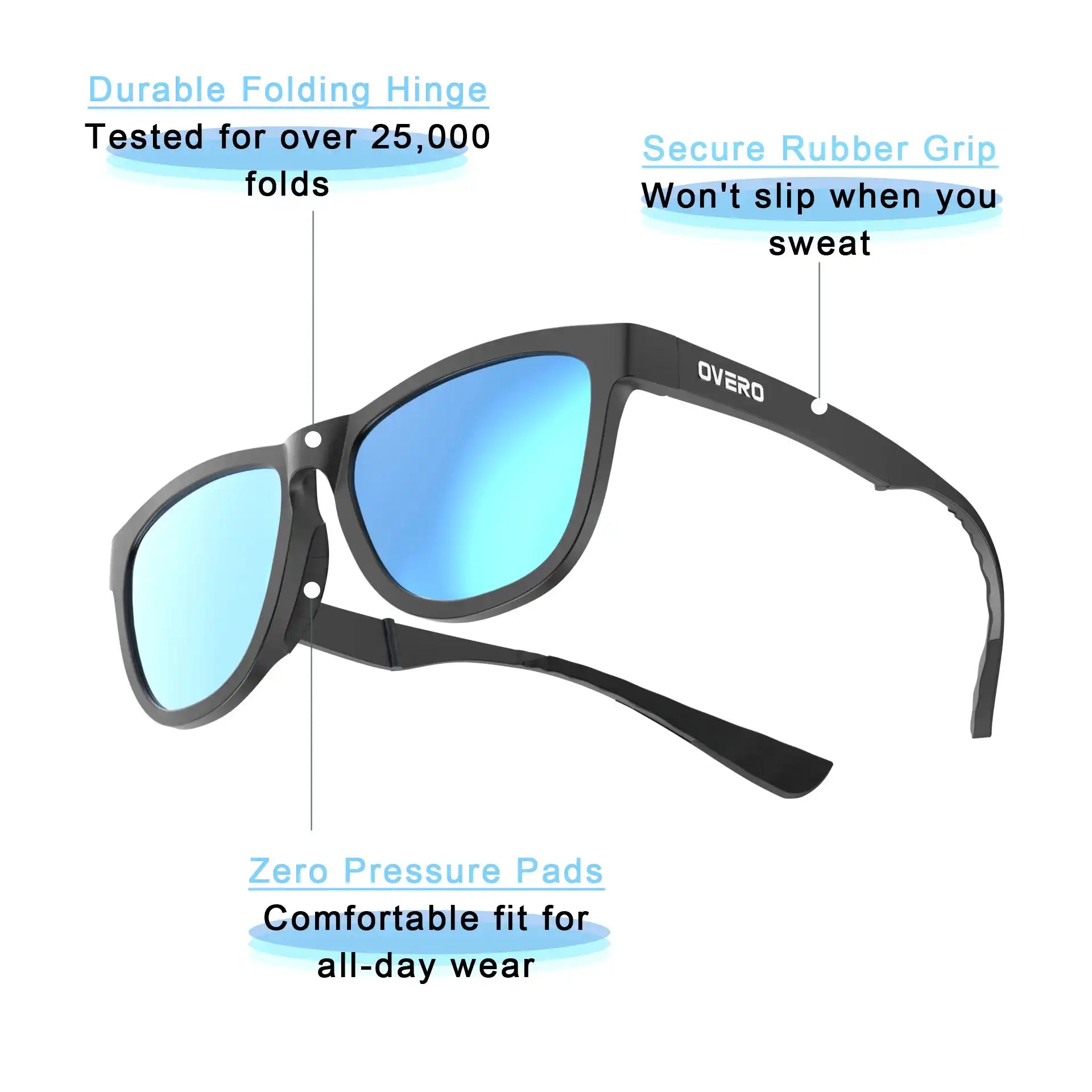 Glacier Black - Overo FoldGo Glasses