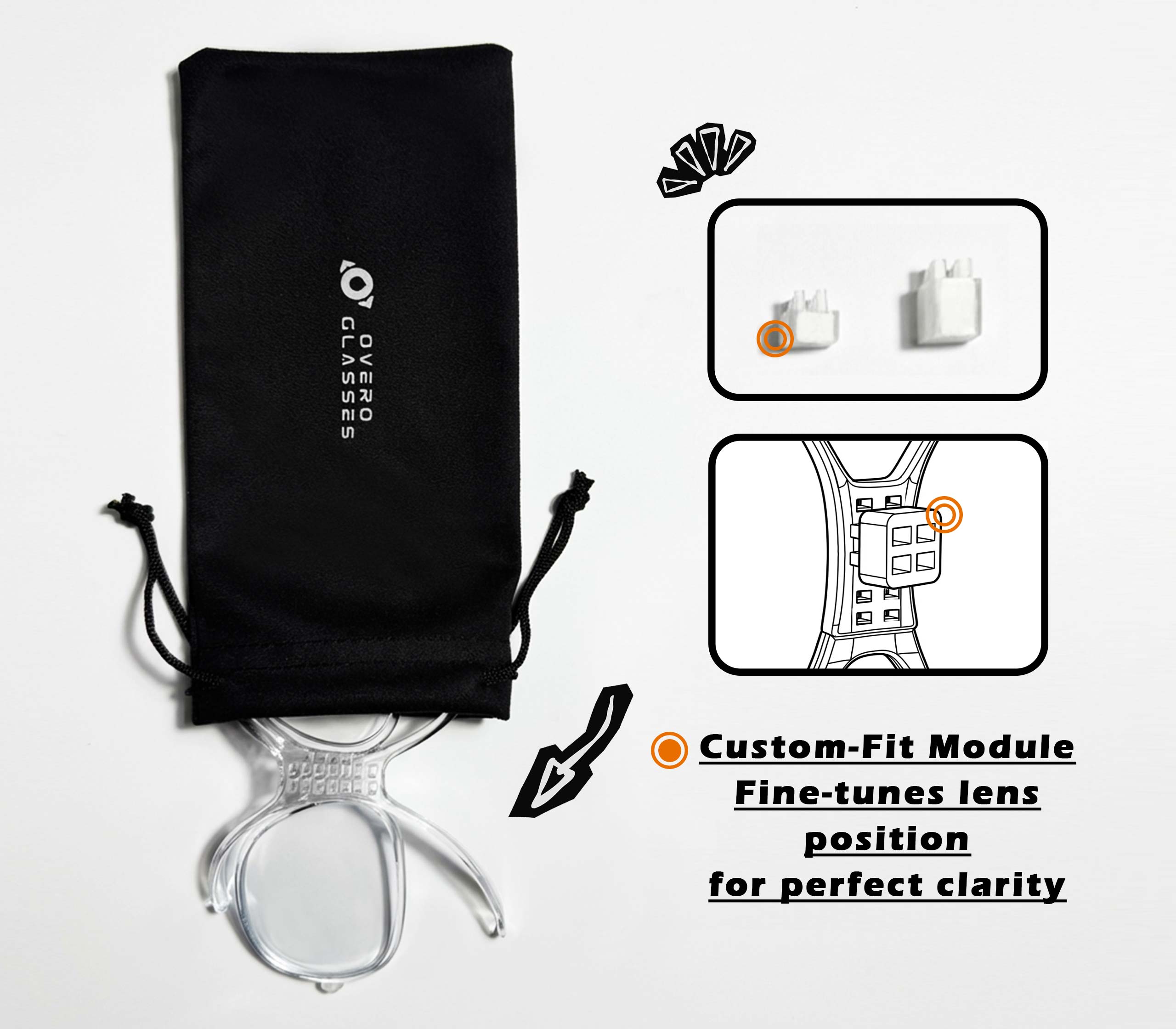 Einstellbare Brilleneinsätze für Korrekturgläser